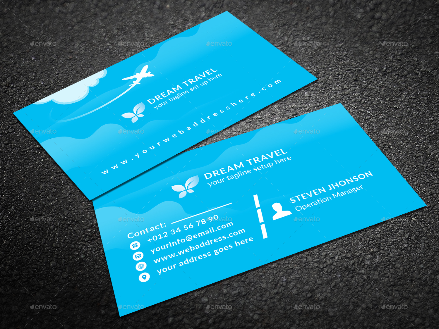 business card for travel agency